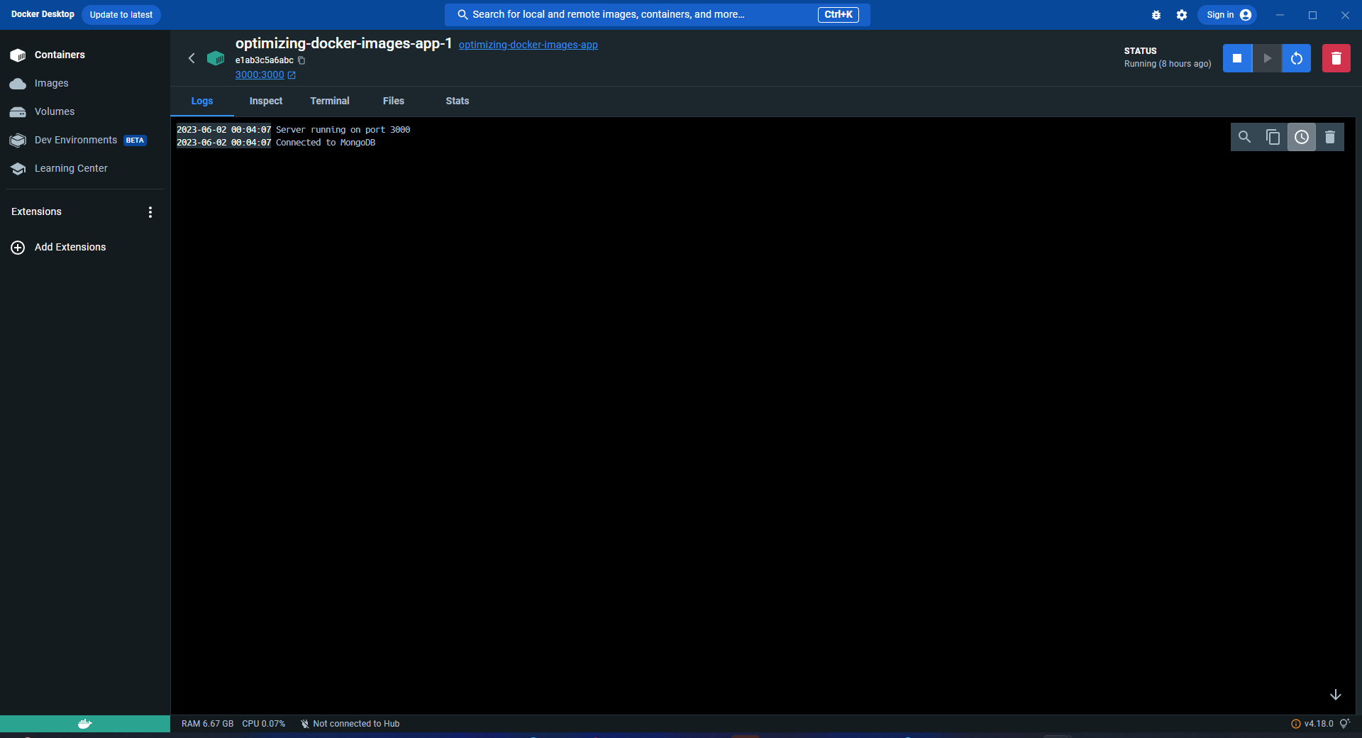 Optimizing Docker Images
